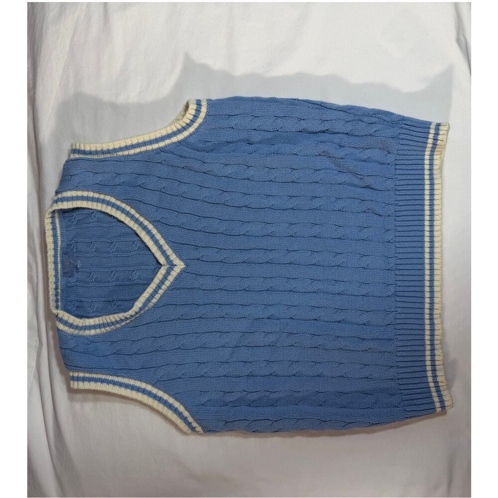 Blue and off white sweater vest